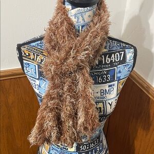 Source Unknown Fuzzy Brown Scarf